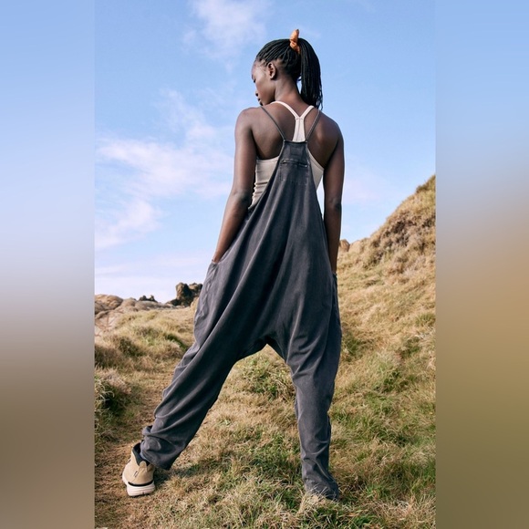 NWOT Free People Movement Hot Shot Onesie In Washed Black - Picture 3 of 4